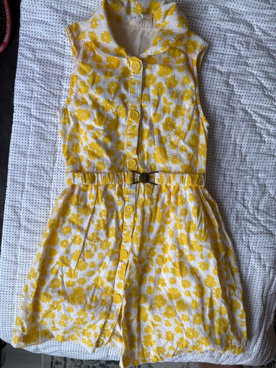 Mini Boden Other - Mini Boden White Dress with Yellow Daisy Print